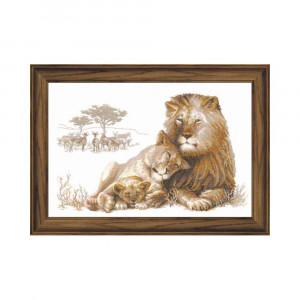 100/013 Набор для вышивания Львиный рай 60 х 40 см RIOLIS Premium