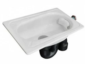 Чаша Генуя 530х340х235 сталь эмалир. центральн. слив с сифоном и водорасс. (Гомель)