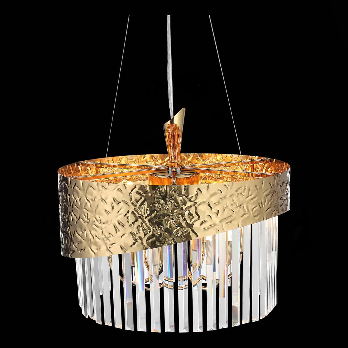 Люстра хрустальная подвесная золото ST Luce Tefina SL1100.303.06 ST LUCE ДИЗАЙНЕРСКИЕ, TEFINA 00-3834400 Золото;прозрачный  - Вид №1