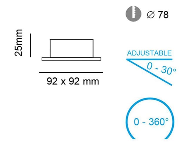 Регулируемый алюминиевый утопленный прожектор Terzo Light VISIO K / K2 ARCH-00080103 - Вид №3
