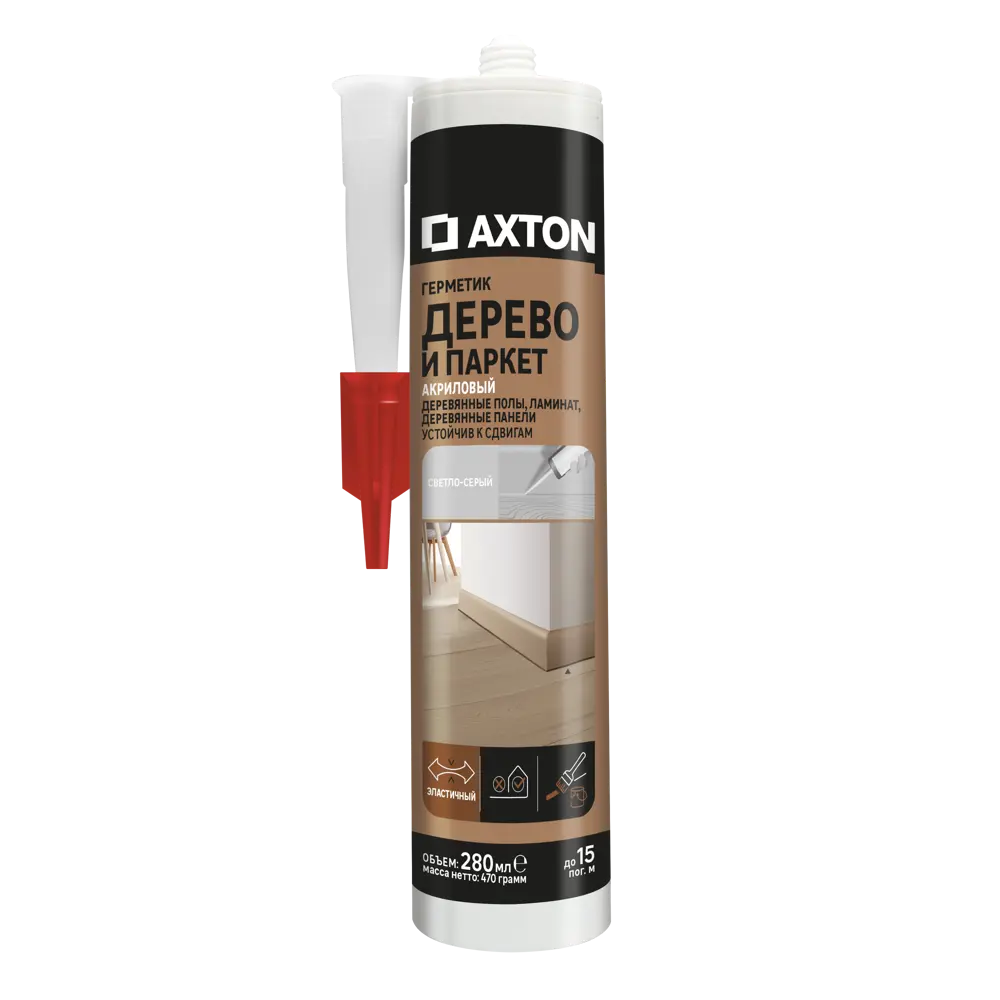 Герметик для дерева Axton цвет светло-серый 280 мл 82291553 STLM-2143142 