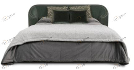 BRABBU Двуспальная кровать с обивкой из бархата Wales sun-id-1510197