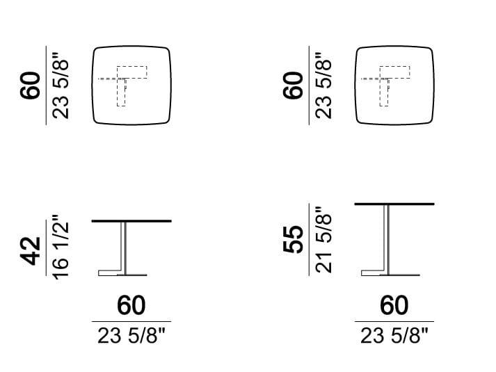 Стеклянный квадратный журнальный столик Arketipo LITH ARCH-00075783 - Вид №3
