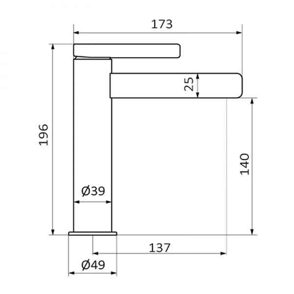 74540742 PREMIUM Черный XL Умывальник смеситель Черный GRB MIXERS AXIS - Вид №1