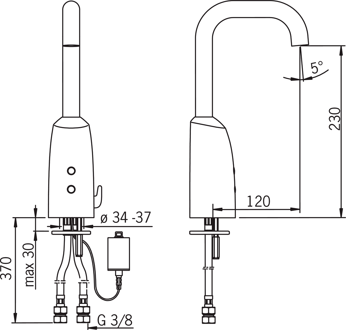 Oras 6330FZ Смеситель для умывальника, 6 V, Bluetooth 6330FZ Electra Хром  - Вид №1