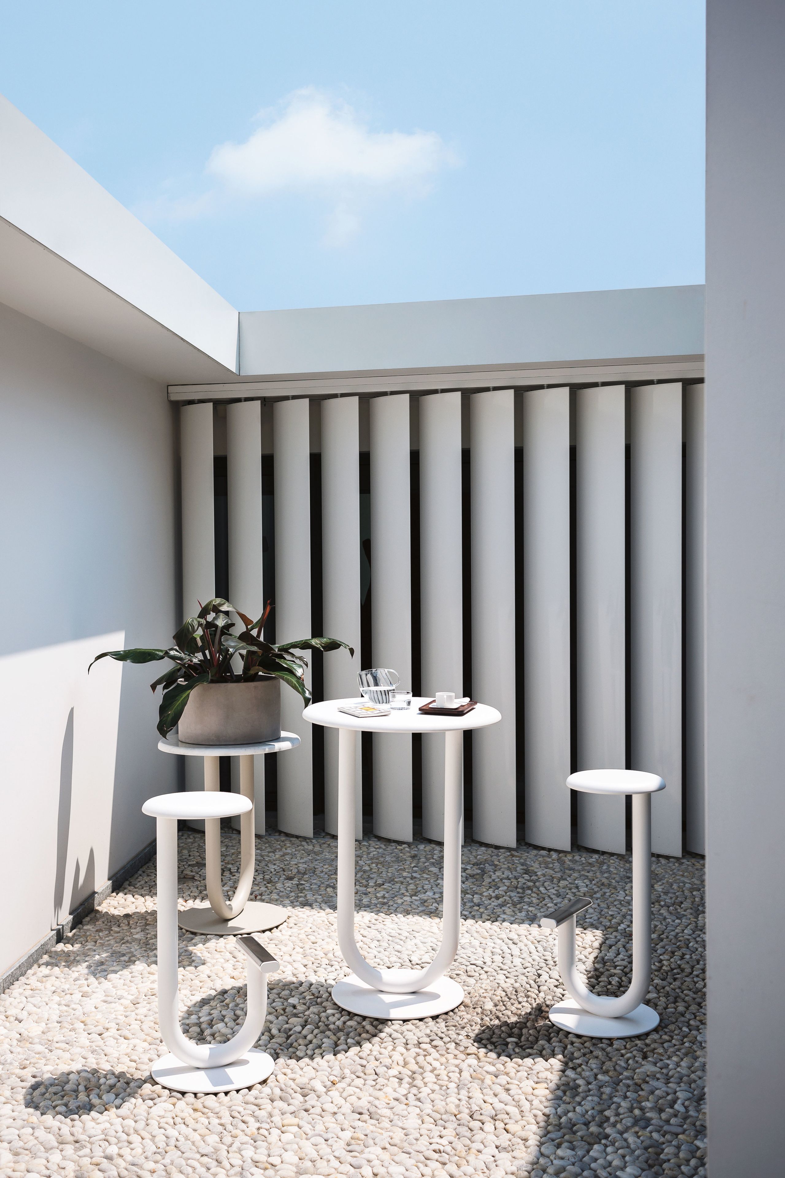 Высокий садовый стул из листового металла Desalto ARCH-00098360 - Вид №4