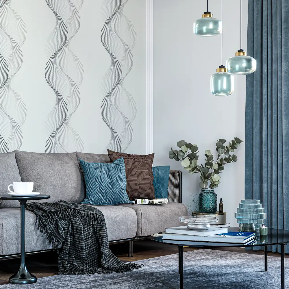 Обои флизелиновые Palitra Simple Soundwave серые 1.06 м SP72037-41 Sound Wave STLM-2017040 - Вид №3