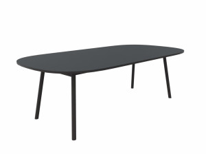 Прямоугольный стол для совещаний из стали и дерева с системой люверсов