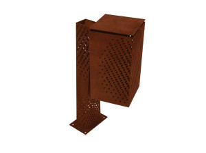 Стальная корзина для мусора Corten™ для наружного использования с крышкой