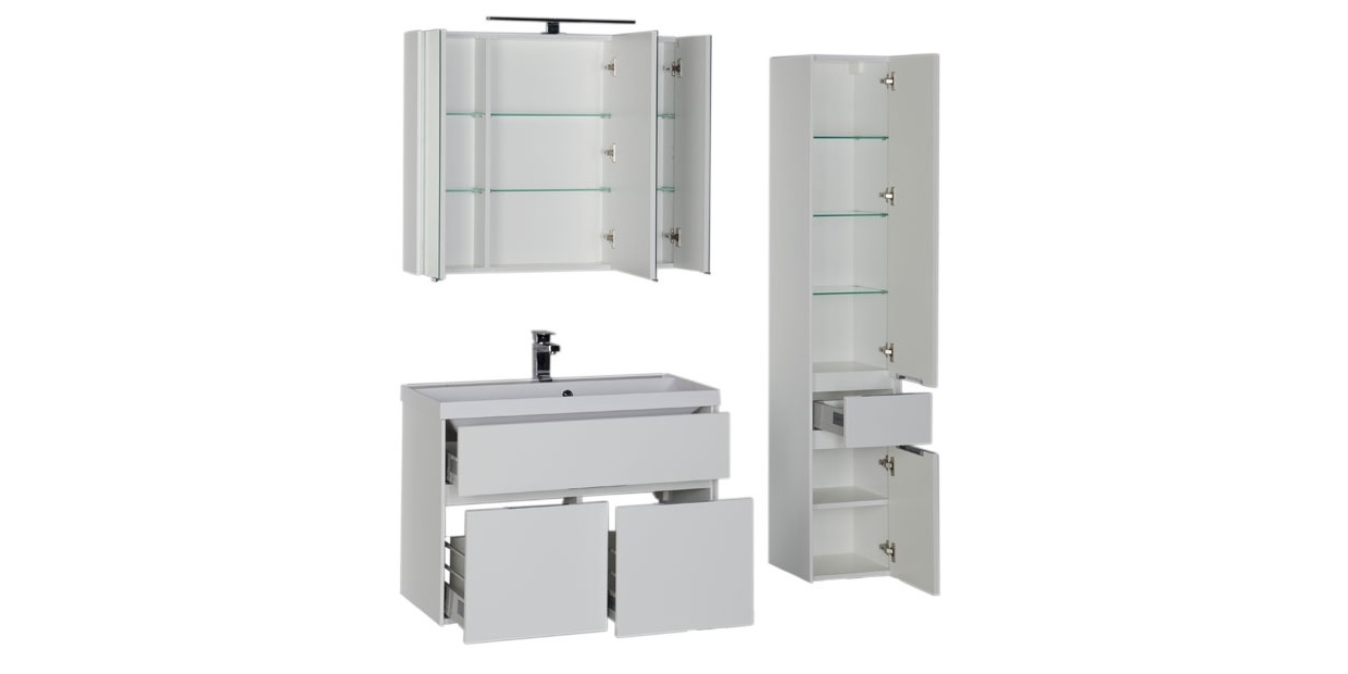 Комплект мебели Aquanet Латина 90 белый 00179840 - Вид №2