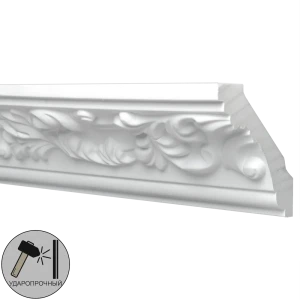 Плинтус потолочный полиуретан ударопрочный Decomaster 95775 белый 70х70х2000 мм