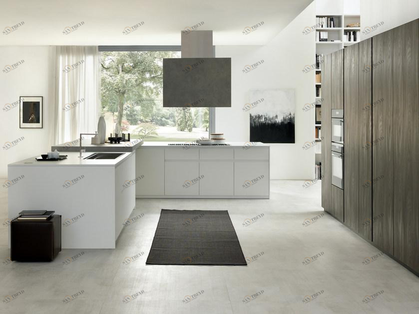 Floritelli Cucine Модульная кухня из ламината с островом Seta sun-id-1360965