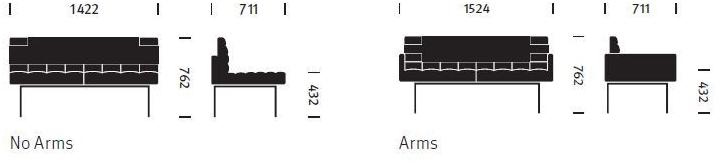 Herman Miller 2-местный тканевый диван Tuxedo sun-id-1440861 - Вид №3