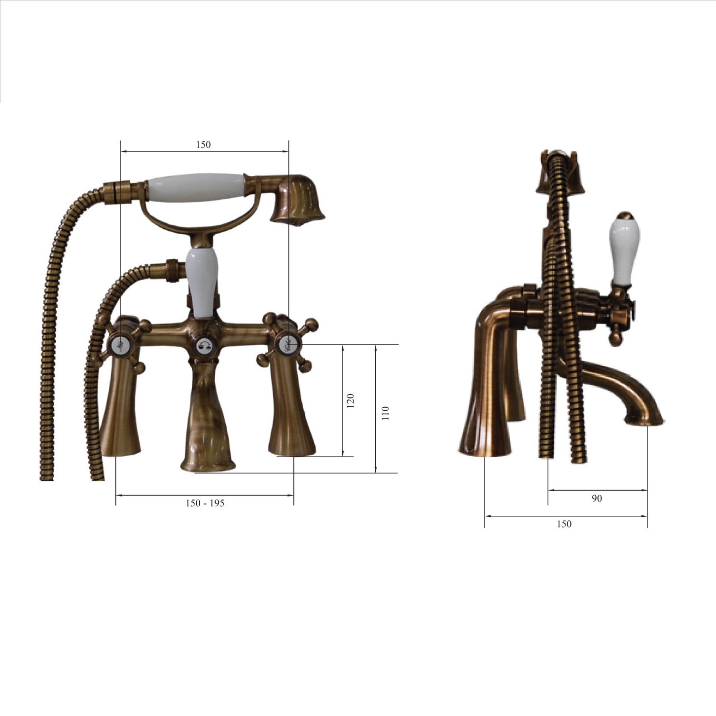 Смеситель RECOR RETRO ANTICA 301/391 sun-id-1718067 - Вид №1