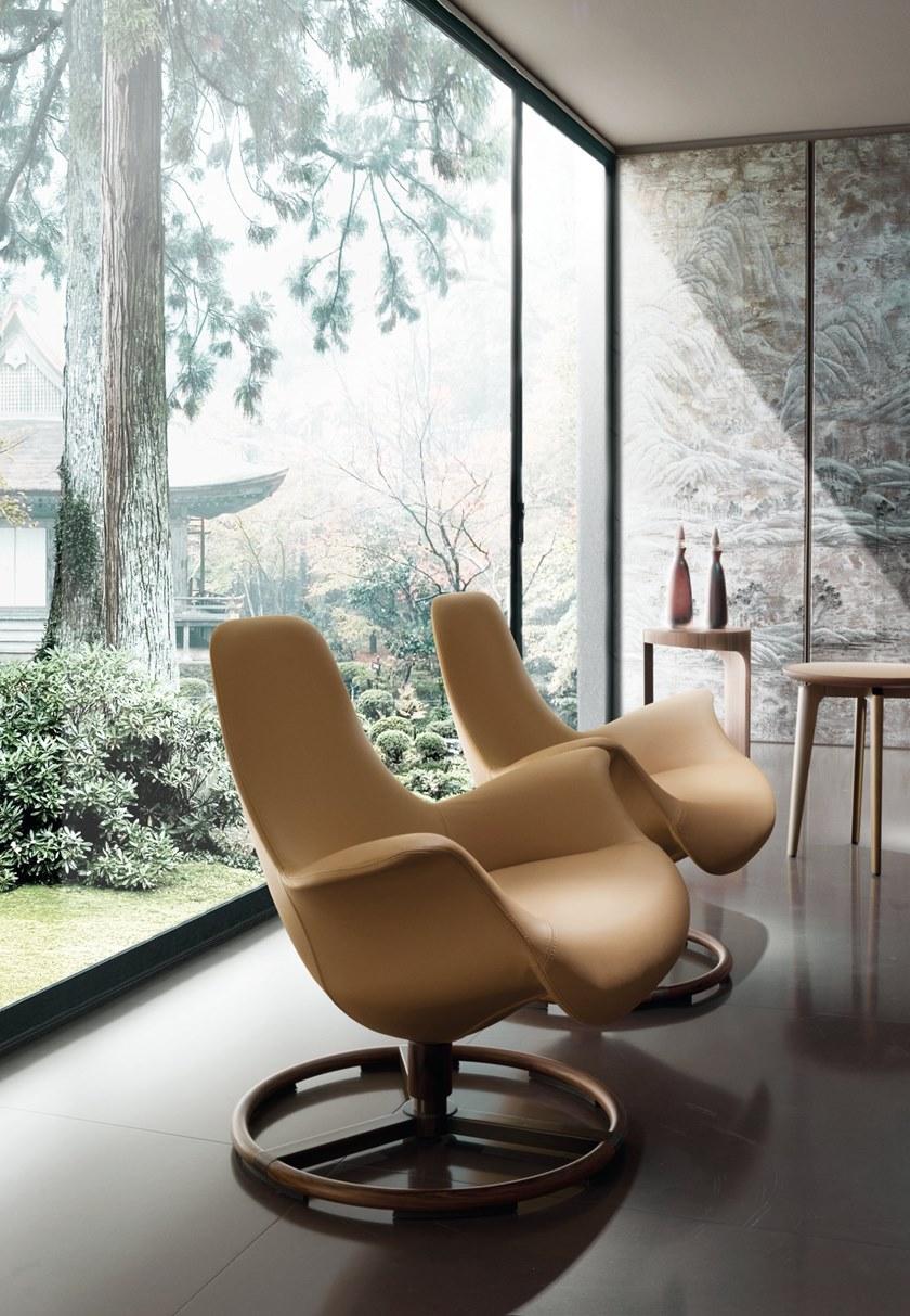 Giorgetti Вращающееся кресло из ткани с подлокотниками Tilt sun-id-1503116 - Вид №3