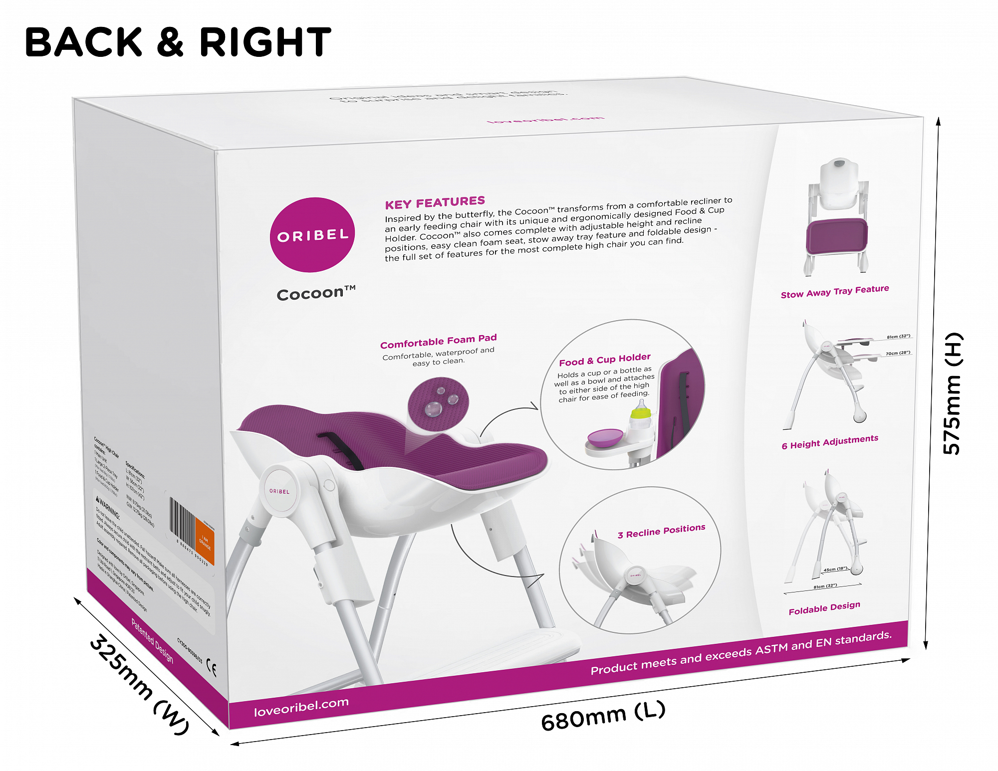 Стульчик для кормления Cocoon грифельный ORIBEL  322519 Серый Santreyd  - Вид №8