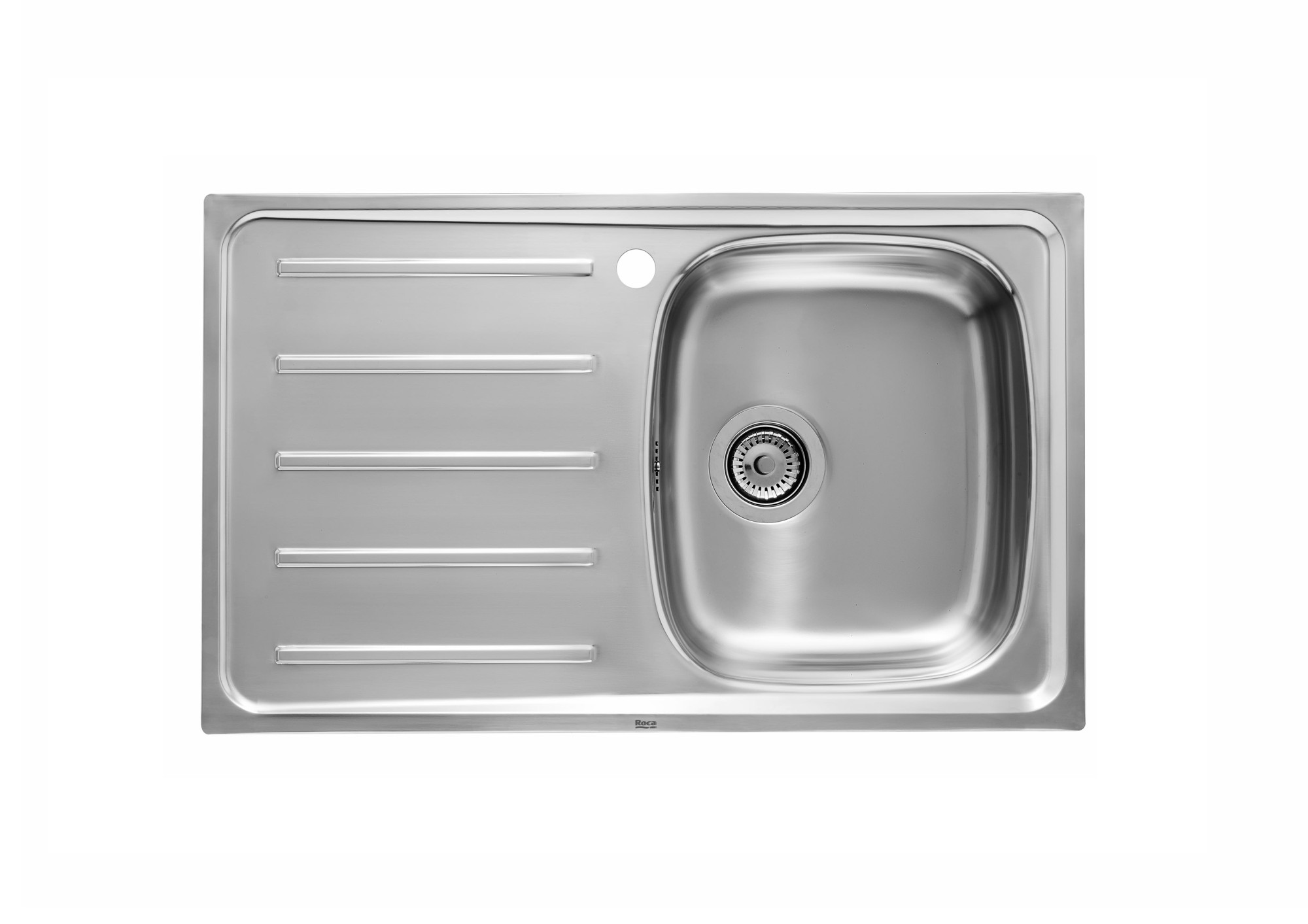 A870F40801 Мойка из нержавеющей стали с одной чашей и сливом слева ROCA J 