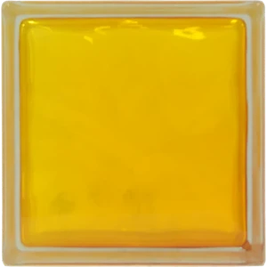 Стеклоблок Волна цвет ярко-медовый полуматовый