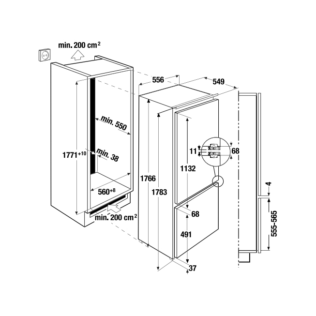 Холодильник-морозильник / IKEF 3080-4 Z 3 Kuppersbusch sun-id-379558 - Вид №2