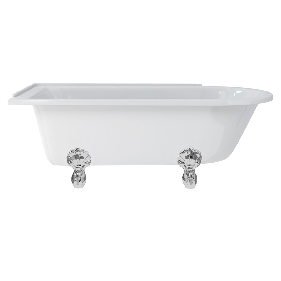 Burlington Hampton 170см душевая ванна с роскошными ножками для левой руки Левая рука с ножками Luxury Classic в черном цвете E13 L3B 