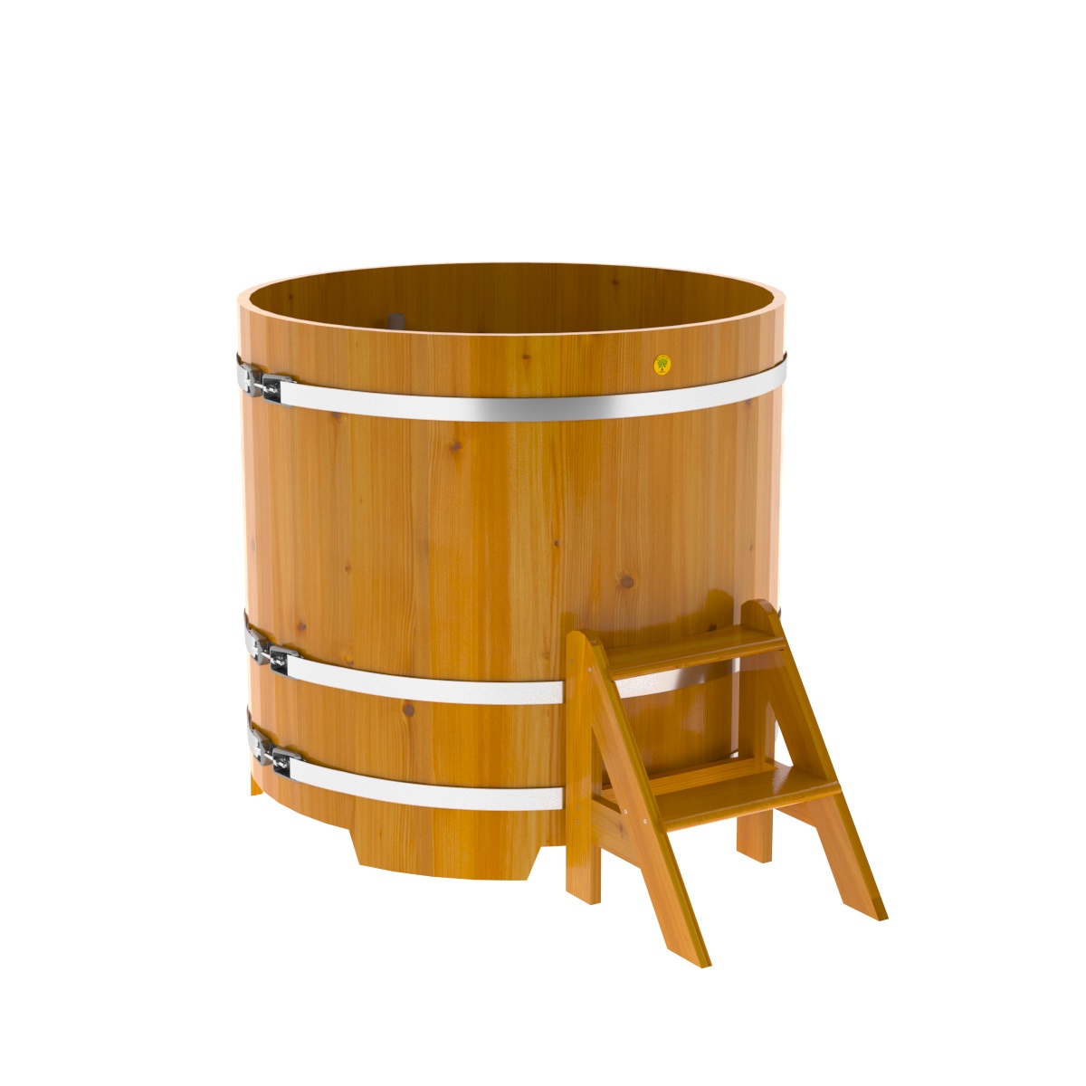 2223 Купель круглая из лиственницы Рустик d=1,17х1,1 натуральная Alyarus  - Вид №1