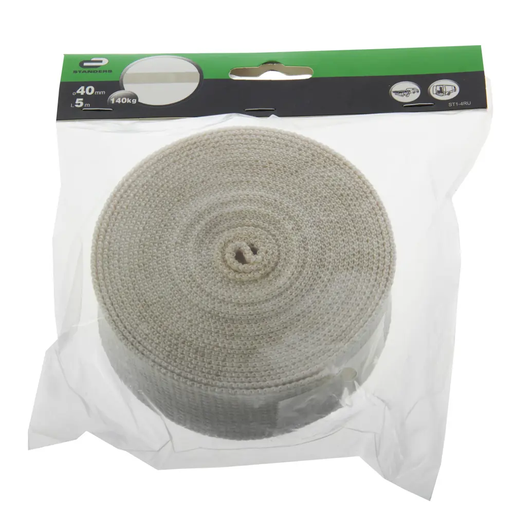 Ремень Standers 40 мм 5 м, хлопок, цвет бежевый STLM-2113257 - Вид №1