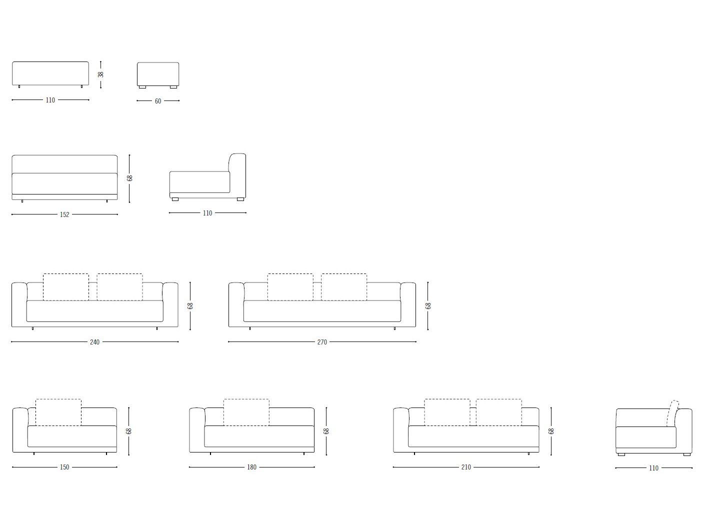 3-местный тканевый диван COR MOSS ARCH-00038344 - Вид №11