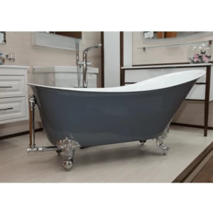 Акриловая ванна "Кондор" на ножках со сливом-переливом (комплектация хром)