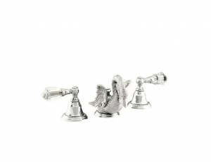 039641.D00.00 Раковина с тремя отверстиями и кристаллами Swarovski Золото 24К