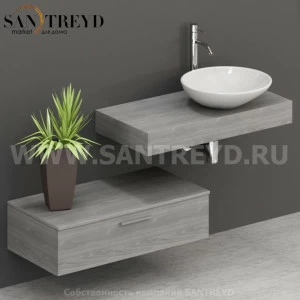 M10052TO Столешница для накладных и встраиваемых раковин 100 см цвет Северное Дерево темное ARREDO WOOD Италия