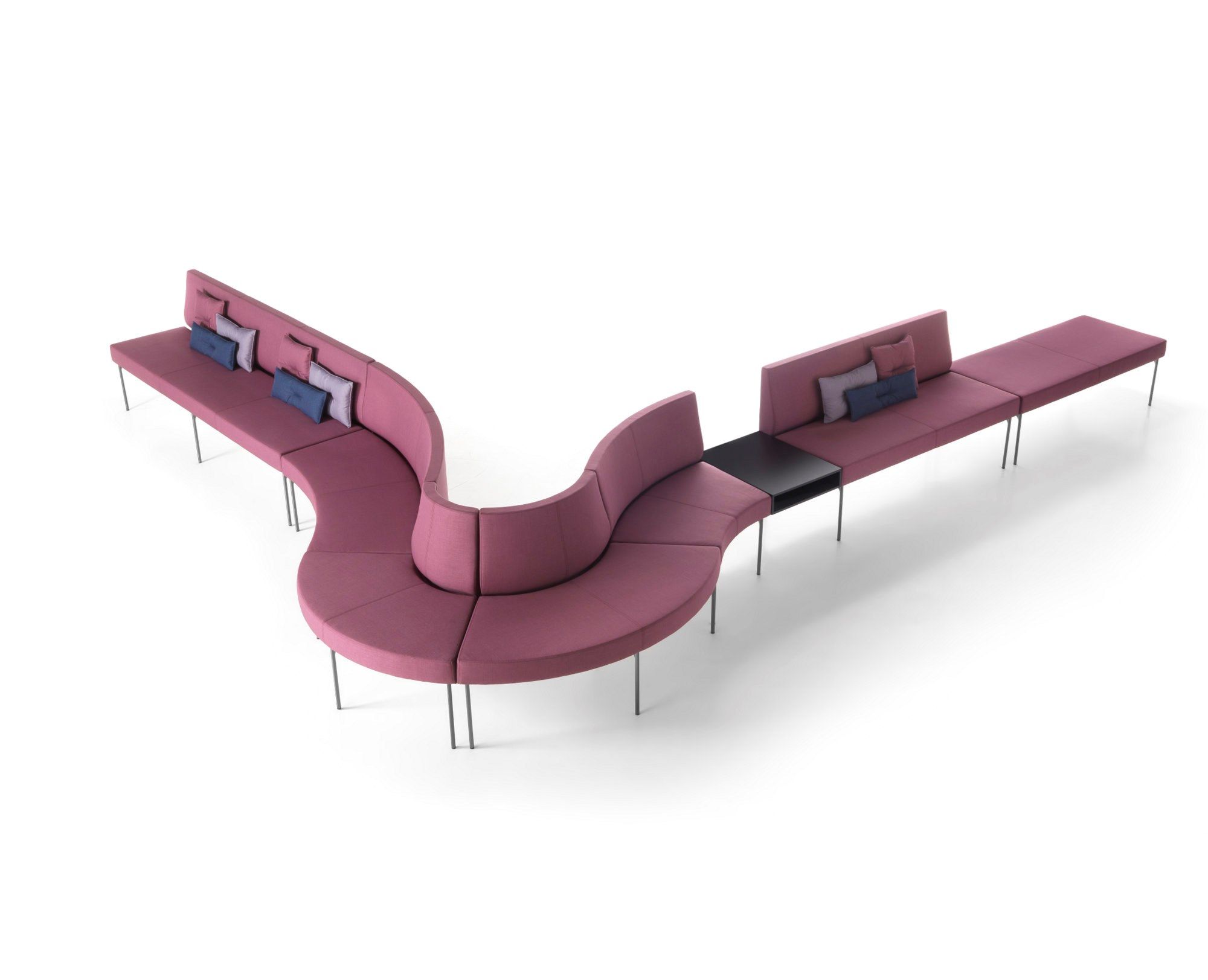 Модульная выпуклая скамья из ткани SITIA Laguna ARCH-00133121 - Вид №26