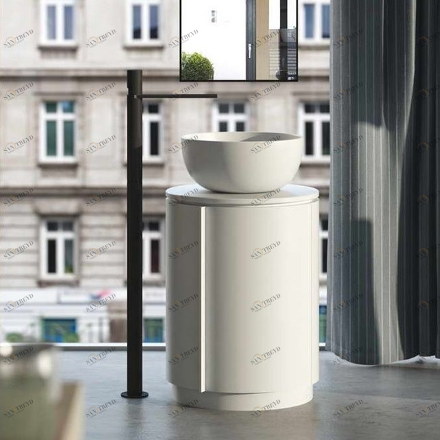 Cielo Тумба с топом и раковиной со сливом в пол Tiberino Arcadia Talco Ceramica Cielo TIMOBC