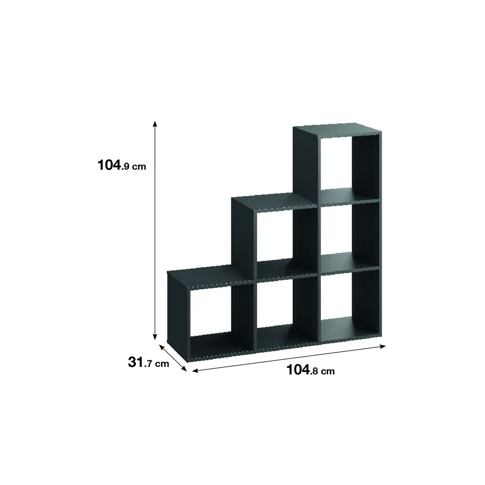 Стеллаж Spaceo KUB 123K 6 секций 104x104x31.5 см ЛДСП цвет графит STLM-2120848 - Вид №1