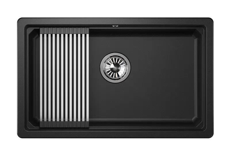 KS-7303U, ЧЁРНЫЙ кухонная мойка, кварц GRANULA Kitchen Space 7303U-ST323 - Вид №1