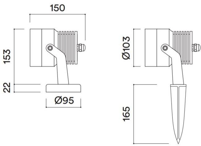HER Регулируемый алюминиевый светодиодный проектор для улицы  Ex035  - Вид №3