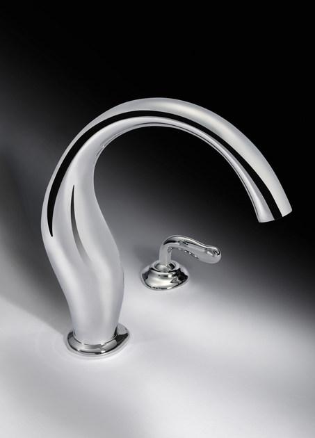 JUSTIME Смеситель для кухни из хромированной латуни на два отверстия, поворотный излив Ether 6781-x6-80cp - Вид №3