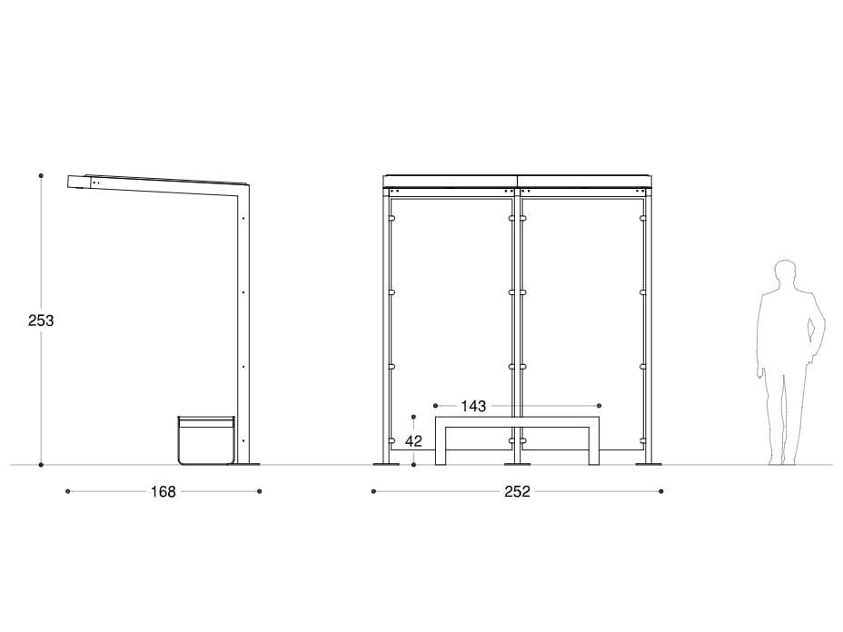 2-модульный навес из стали и стекла DIMCAR Я ARCH-00004265 - Вид №1