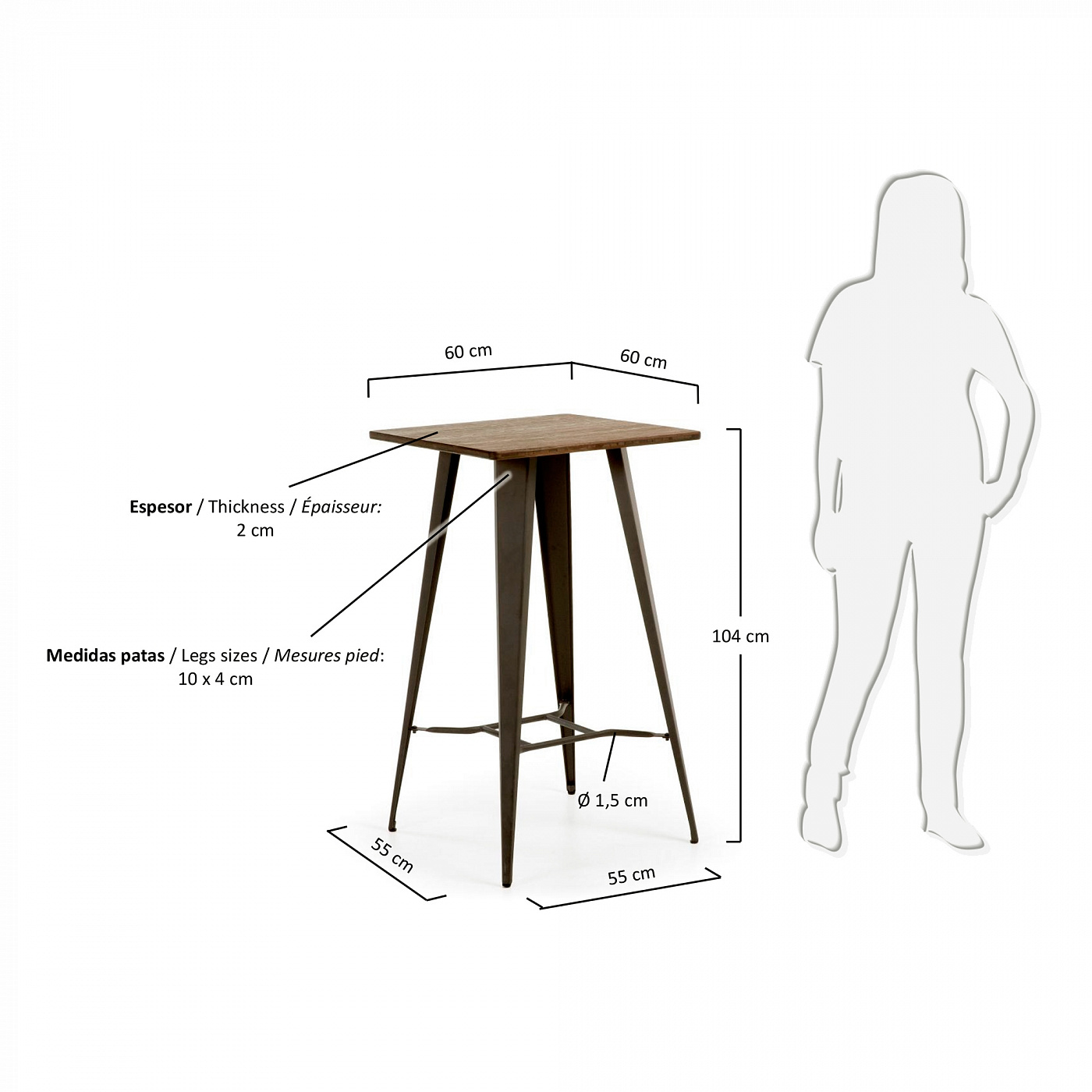 051724 Столик Malibu высокий La Forma Malira 