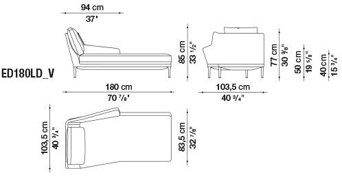 B&B Italia Дормез из ткани Édouard EDOUARD sun-id-1388872 - Вид №1