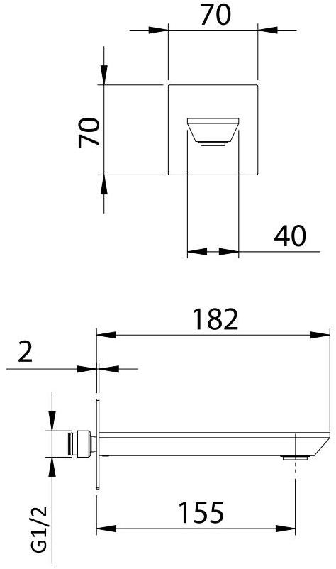 Rubinetterie Mariani Излив с настенной тарелкой Avenue 130av - Вид №1