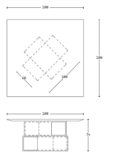 Бетонный квадратный стол PULKRA плакат ARCH-00062328 - Вид №9