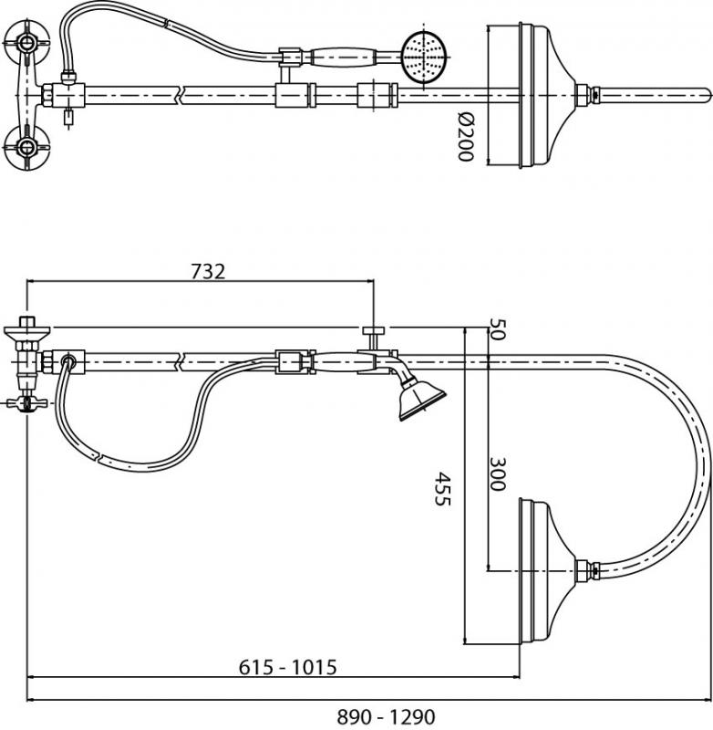Душевая стойка Cezares FIRST CD1 FIRST-CD-01-Bi - Вид №1