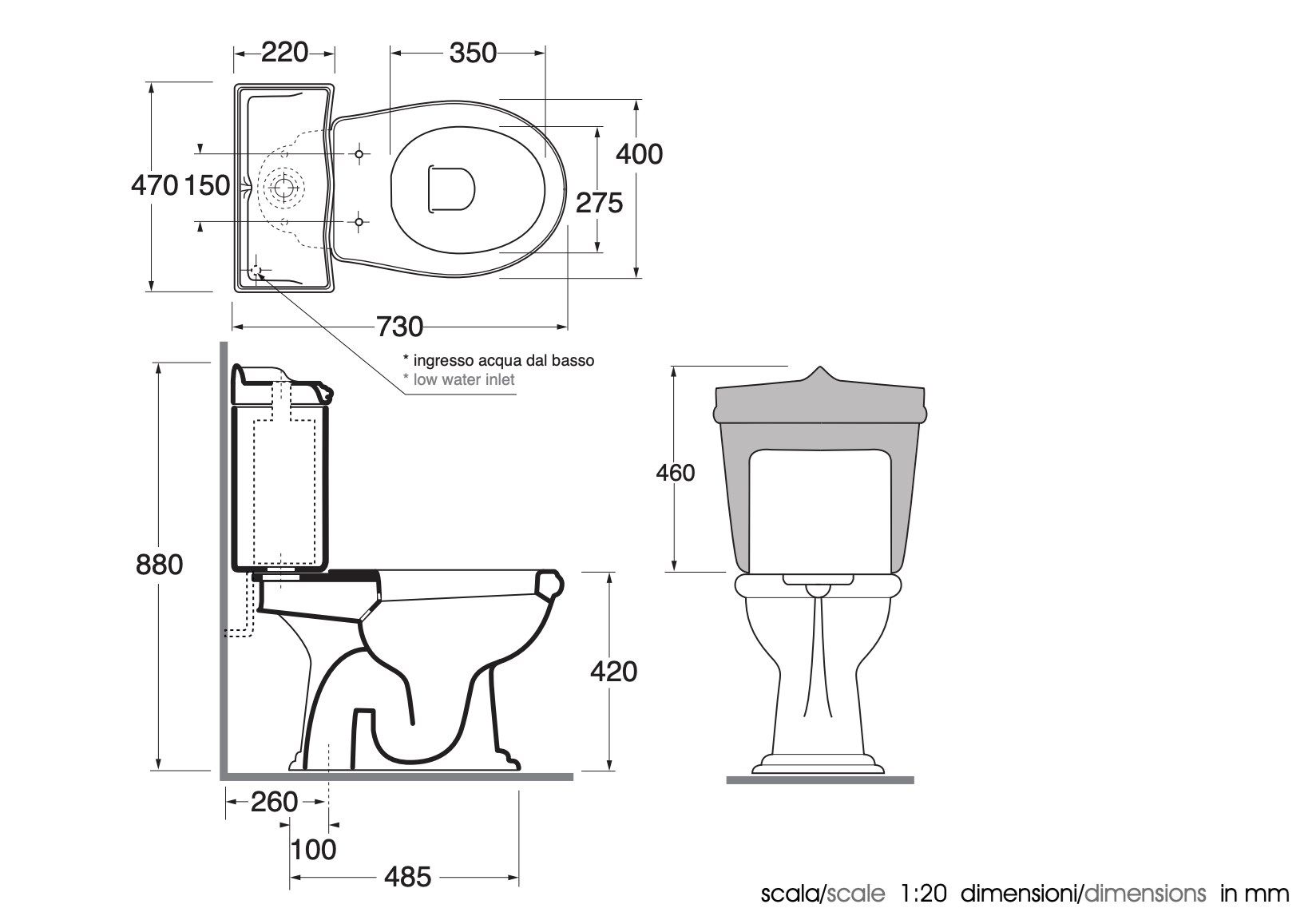 Цельный горшок со сливом на землю Azzurra Ceramica Jubilaeum ARCH-00051002 - Вид №2