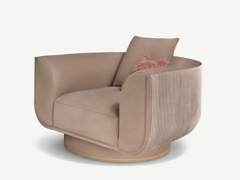 Бархатное вращающееся кресло с подлокотниками Visionnaire Foster ARCH-00014810