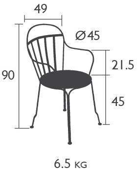 Fermob Стул садовый штабелируемый с подлокотниками Louvre 0802 - Вид №2