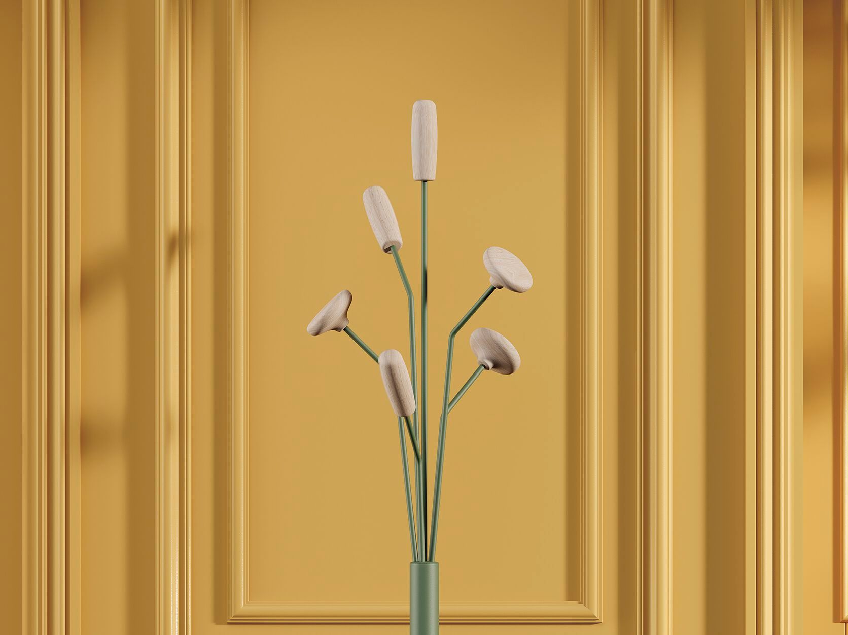 Стальная и деревянная напольная вешалка Manade Lotus, Piléa, Roseau ARCH-00123527