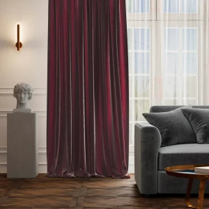 Штора на ленте Рим 160x270 см цвет бордо