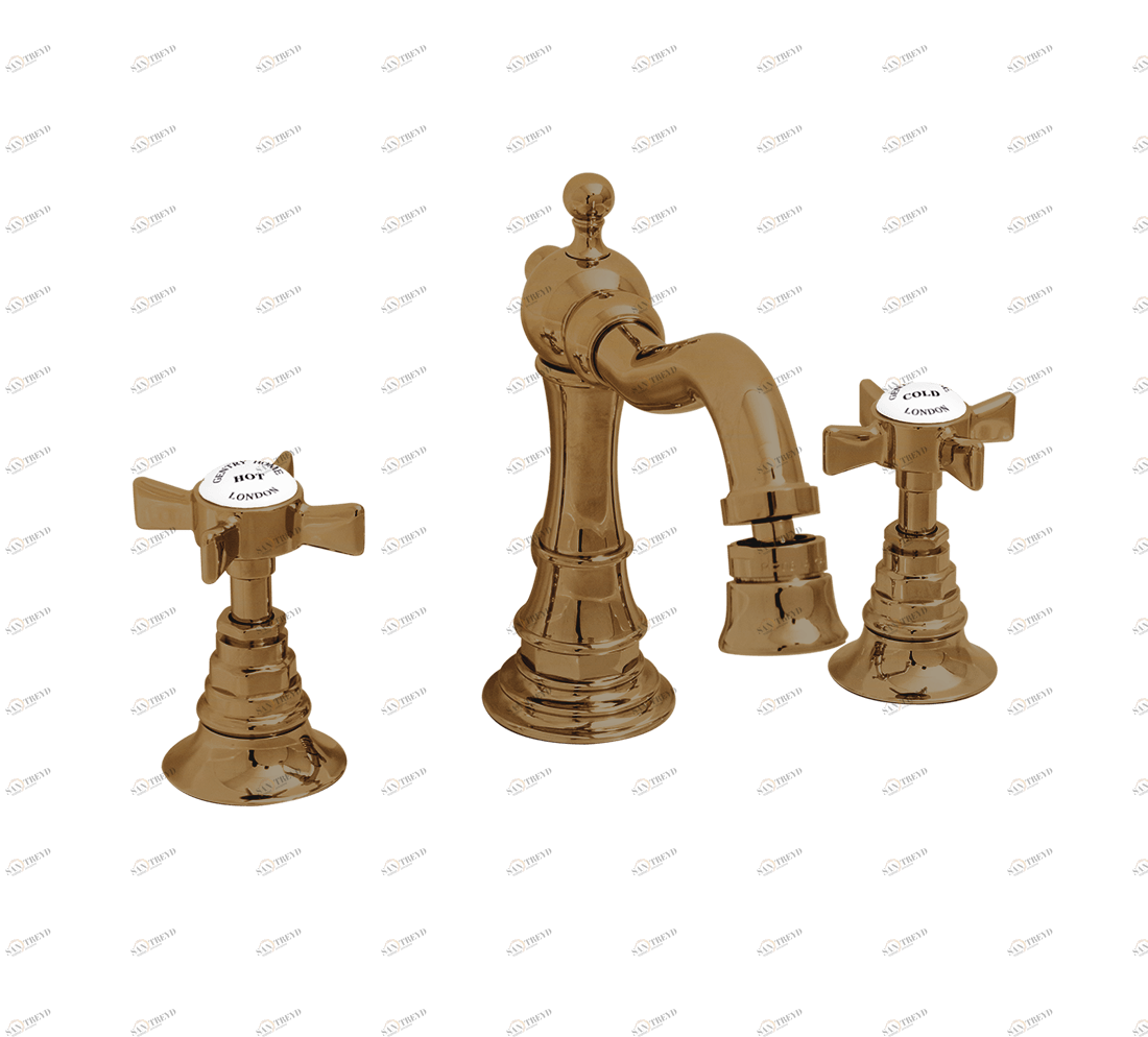 Gentry Home Смеситель для раковины Style на три отверстия с всплывающей пастой Ascot Бронза GH102894 
