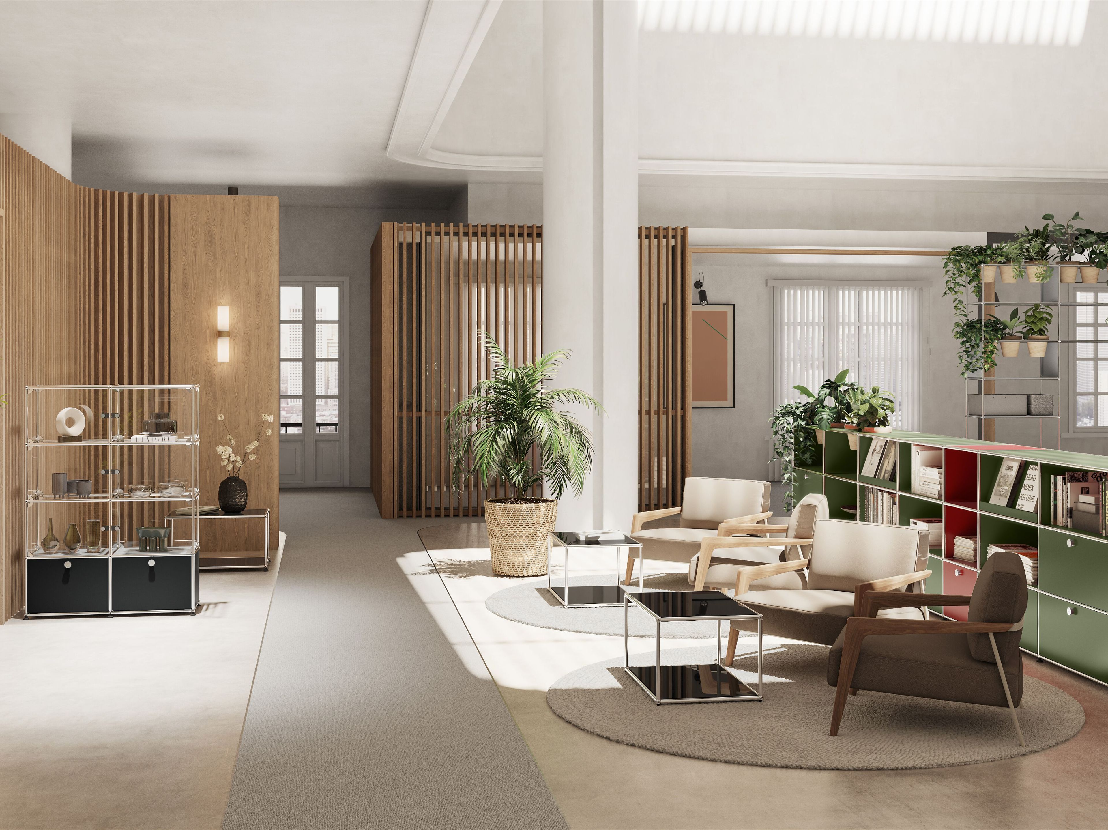 Стальная модульная офисная Книжная полка USM USM Haller System ARCH-00040290 - Вид №1