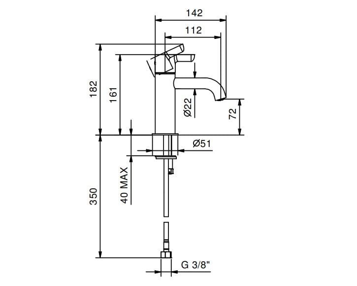 Однорычажный смеситель для раковины Fantini Rubinetti Icona Classic ARCH-00124112 - Вид №2